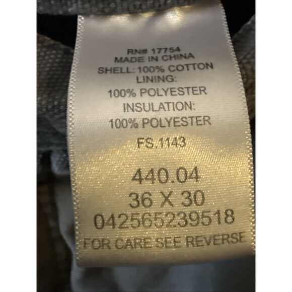 Mens sz 36x30 Winter Fleece Lined Canvas Carpenter Work Pants Gray POLAR KING - Picture 4 of 6